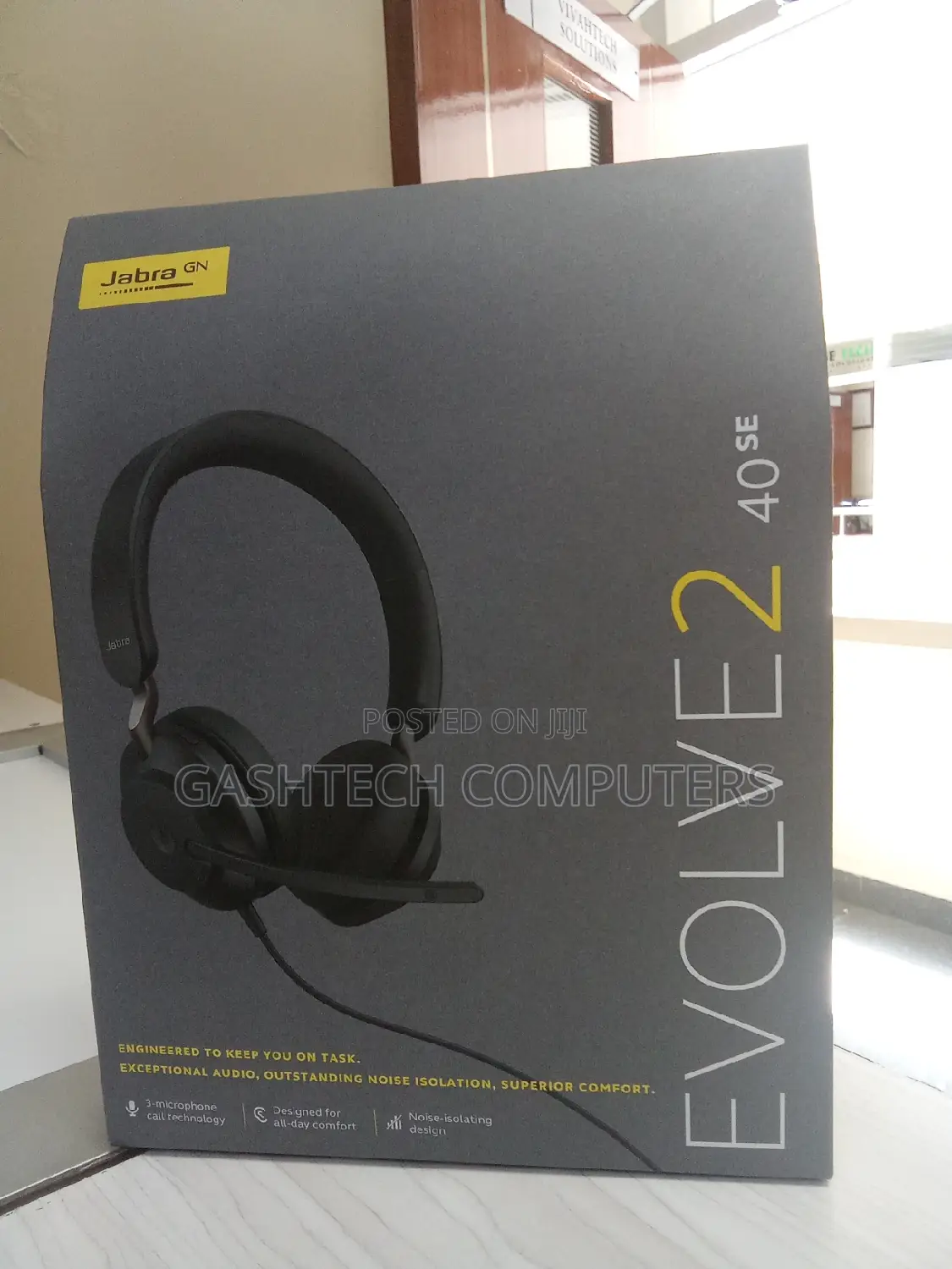 Jabra Evolve2 40 Stereo Wired on-Ear // Headset Black Usb-C