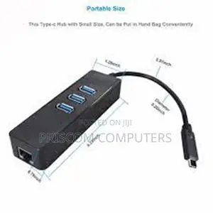 Type C to RJ45 Ethernet Adapter + 3 USB, Type C 3 USB Port