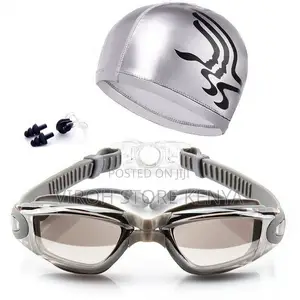 Swimming Cap and Swimming Goggles With Earbuds - Waterproof