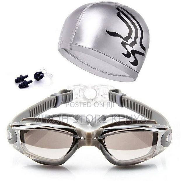 Swimming Cap and Swimming Goggles With Earbuds - Waterproof
