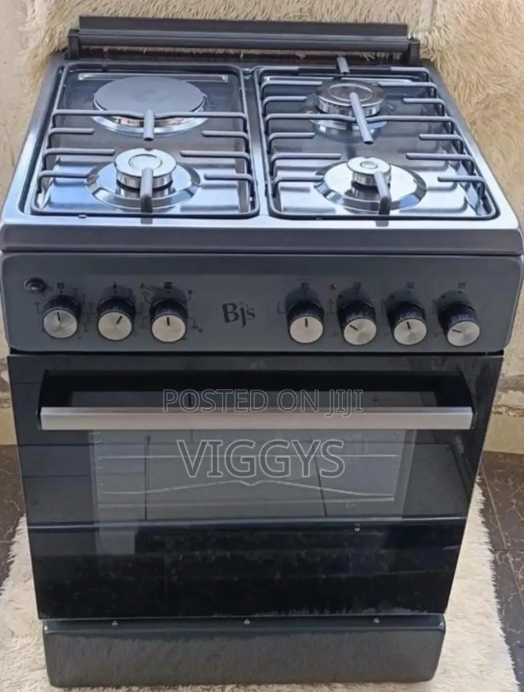 BJS Black Standing Cooker 3+1 Electronic Oven