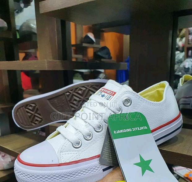White Soft Leather Unisex Converse - thumbnail 3