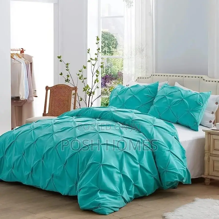 Pinch Pleat Pintuck Duvet Cover Set
