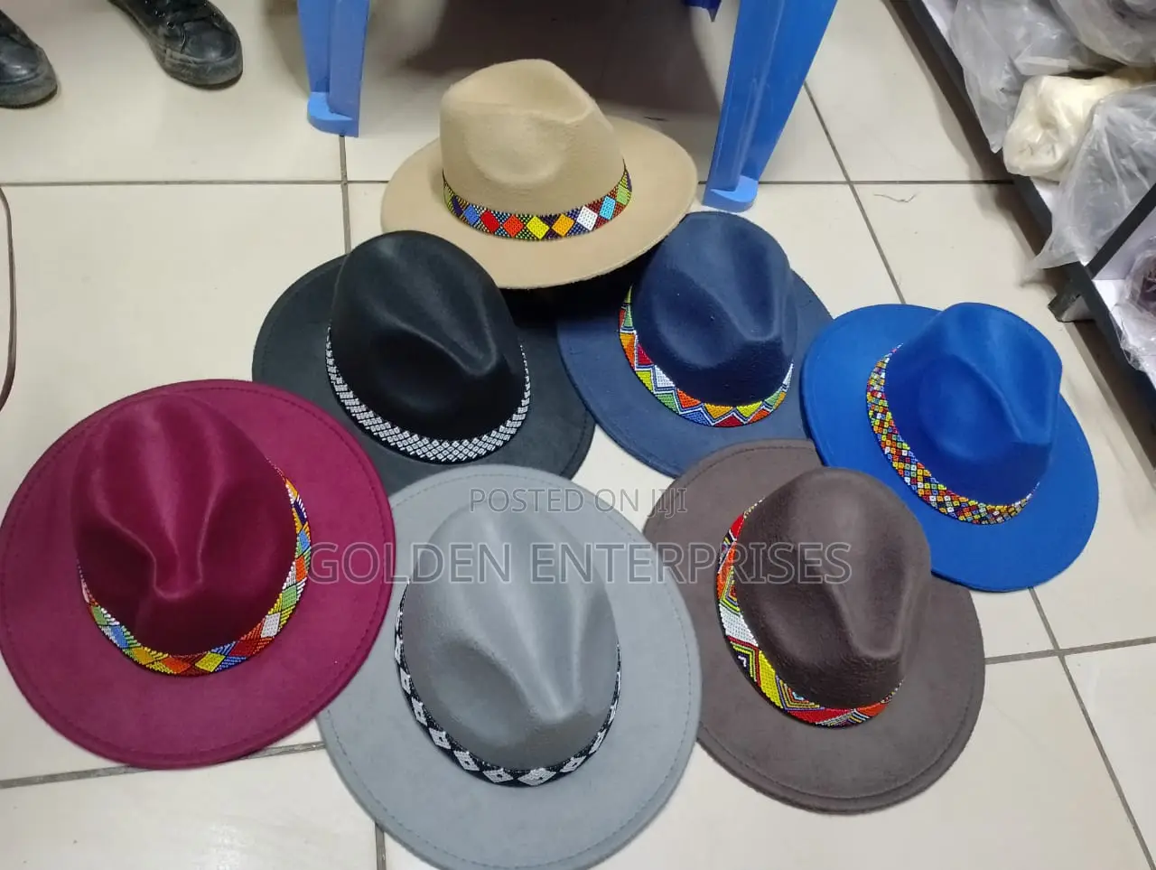 Fashionable Beaded Fedora Hat