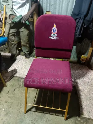 Maroon Church Chair, With Logo 