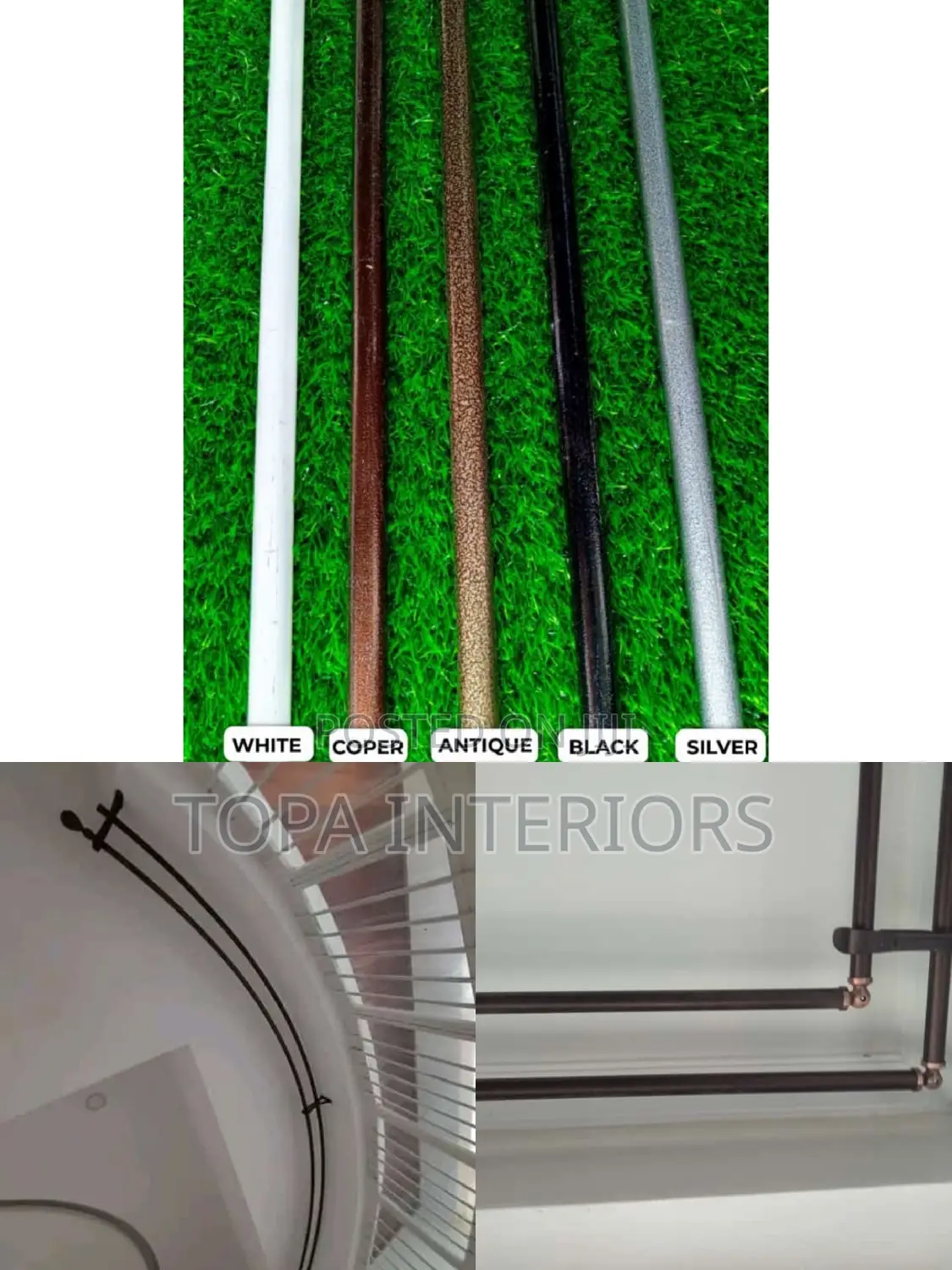 Heavy Duty Strong Jua Kali Powder Coated Curtain Rods