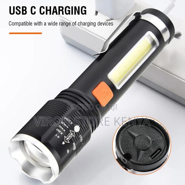 XHP50 Zooming Flashlight Security Bright Torch Pocket Size