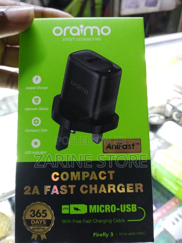 Oraimo Compact 2A Fast Charger. Micro USB - thumbnail 3