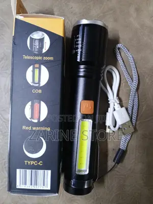 Rechargeable Tourch Telescopic Zoom Light, Type C Cable