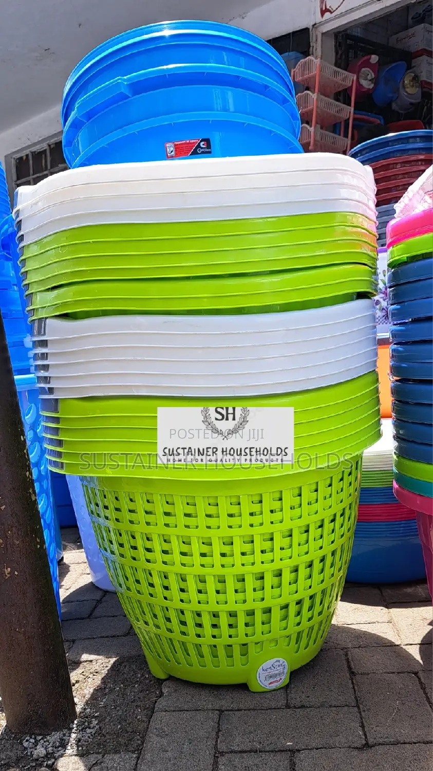 Luminous Green Laundry Basket