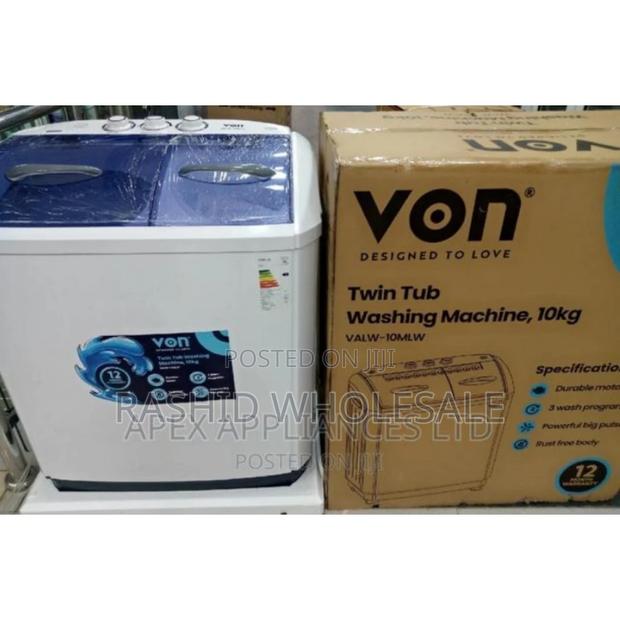 ✓Von 10kgs Twin Tub Washing Machine