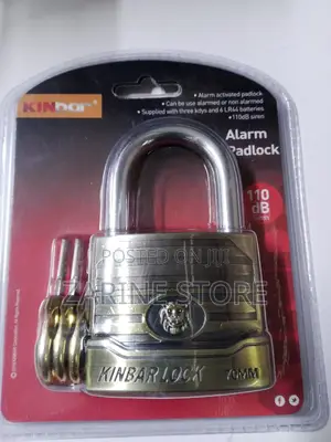 Alarm Padlock Kinbar Lock 70mm, 3keys, Water Resistant
