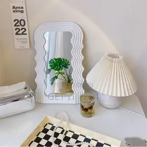 Table Top Wavy Mirror . Gold,Black White Available