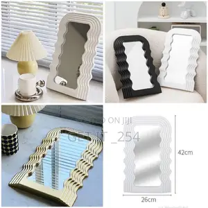 Table Top Wavy Mirror . Gold,Black White Available