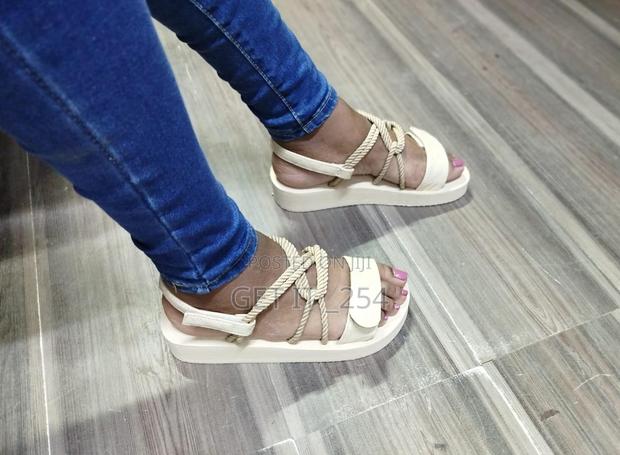 Rope and Quilted Straps Sandals - main view