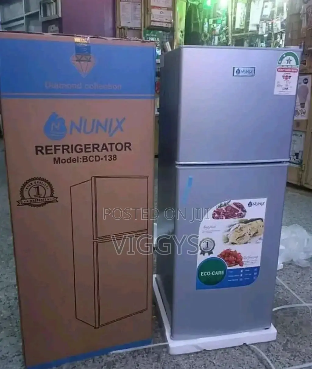 Original Brand New Nunix 138 Double Door Fridge