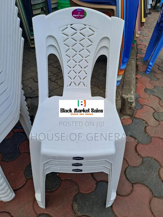 White Kenpoly Armless Plastic Chair