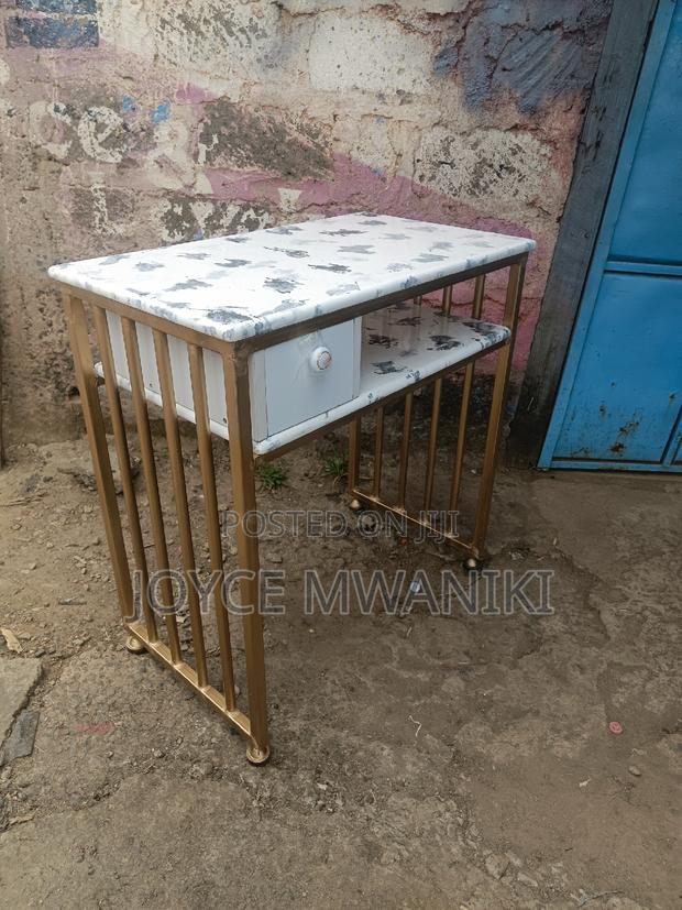 Manicure Marble Table, Black and White - main view