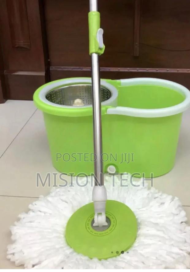 Metallic Spin Mop With Bucket- Rotating Spin Mop - main view