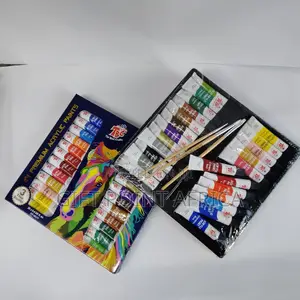 24 Pieces Acrylic Paintings Colors With 3 Brushes