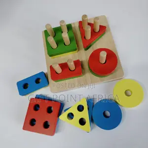Wooden Shape Stacking Tower for Kids