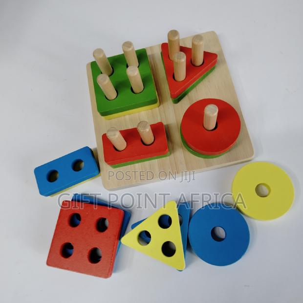 Wooden Shape Stacking Tower for Kids - main view