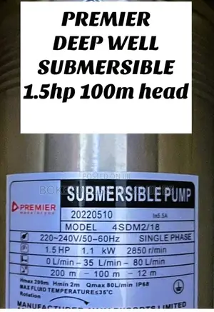 Premier 1.5hp 100M Submersible Water Pump—Electric