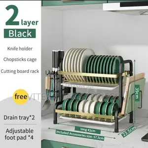Dish Rack 2 Layer Advanced New Model With Golden Black