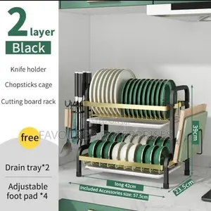 Dish Rack 2 Layer Advanced New Model With Golden Black