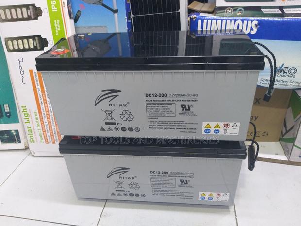 Ritar Dc12-200 12v200ah/20hrs Solar Backup Battery - thumbnail 2