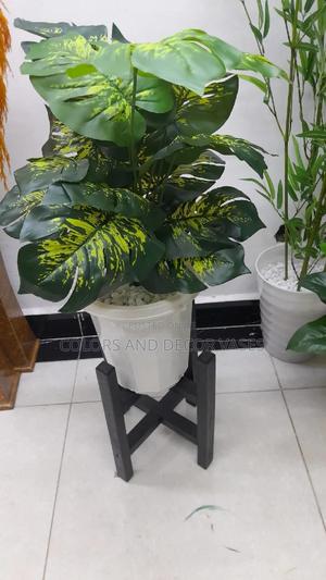 Artificial Plant, Black Stand and Plastic Vase - thumbnail 2
