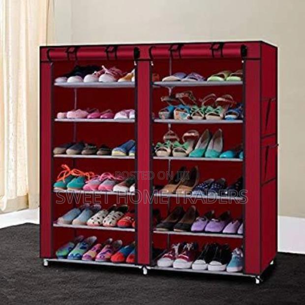 Double Shoe Rack With Cover , - main view