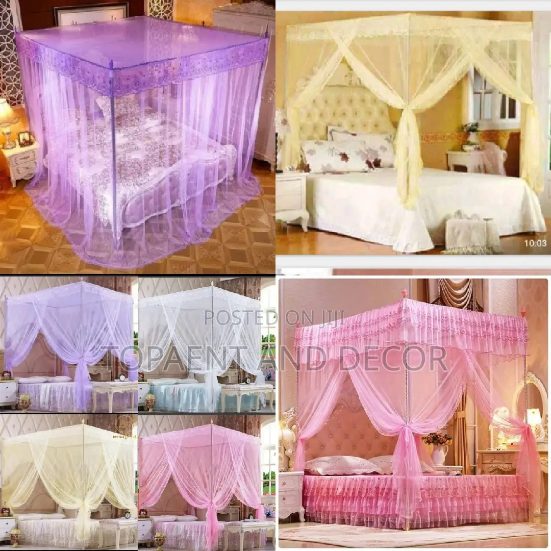 Ultra Fine Mesh Bedroom Mosquito Nets With Four Stands