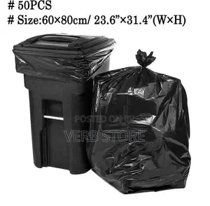 50 Pieces Set Black Large Size Garbage Bags