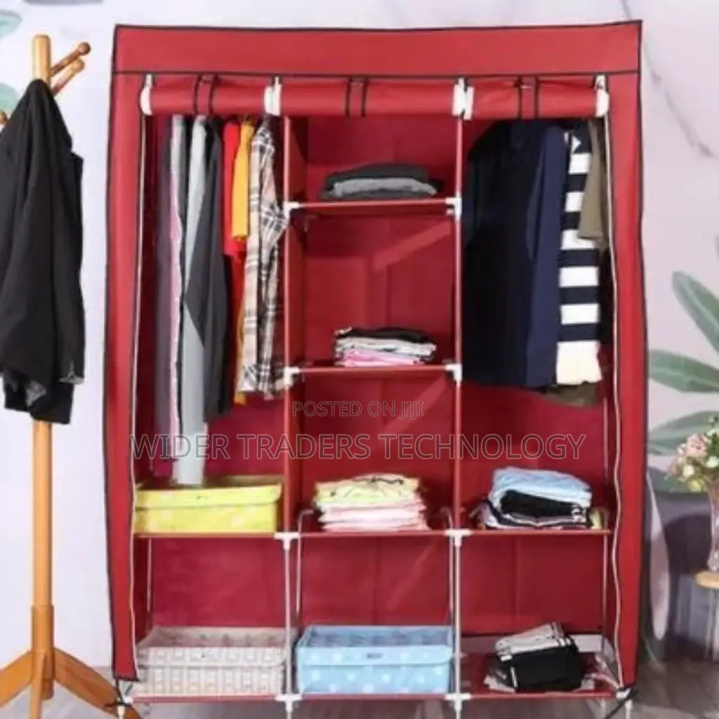 3 Column Metallic Wardrobes Brown