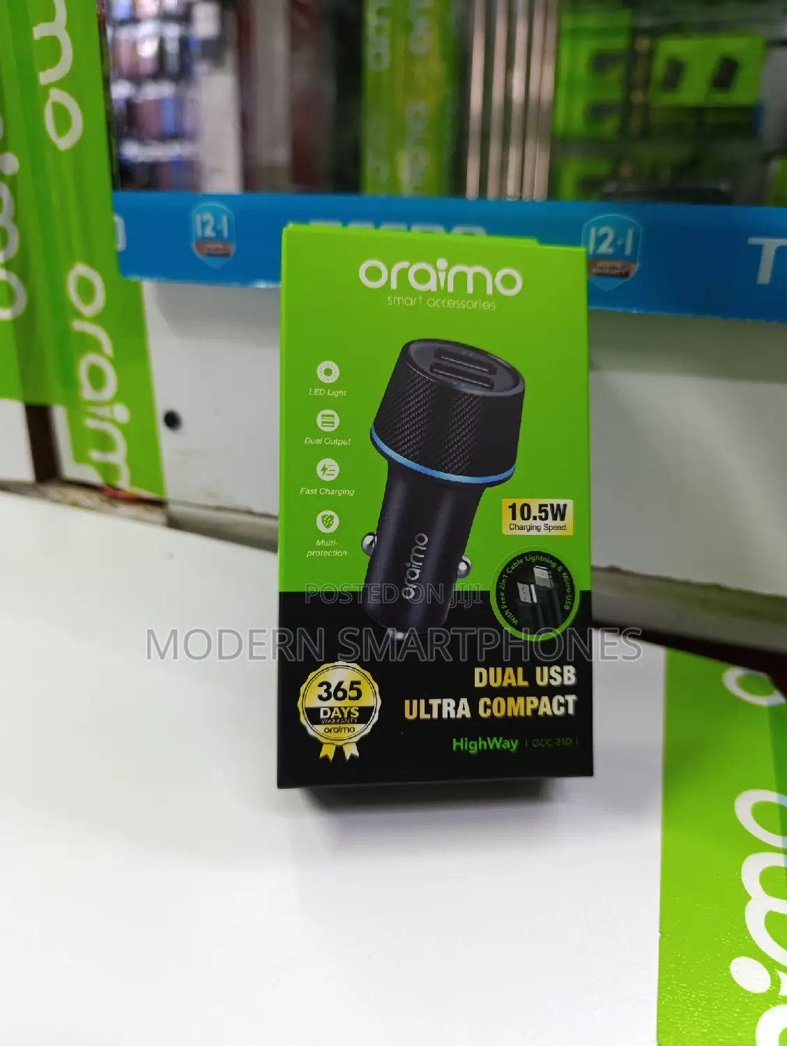 Complete Car Charger Oraimo Highway Dual USB Car Charger