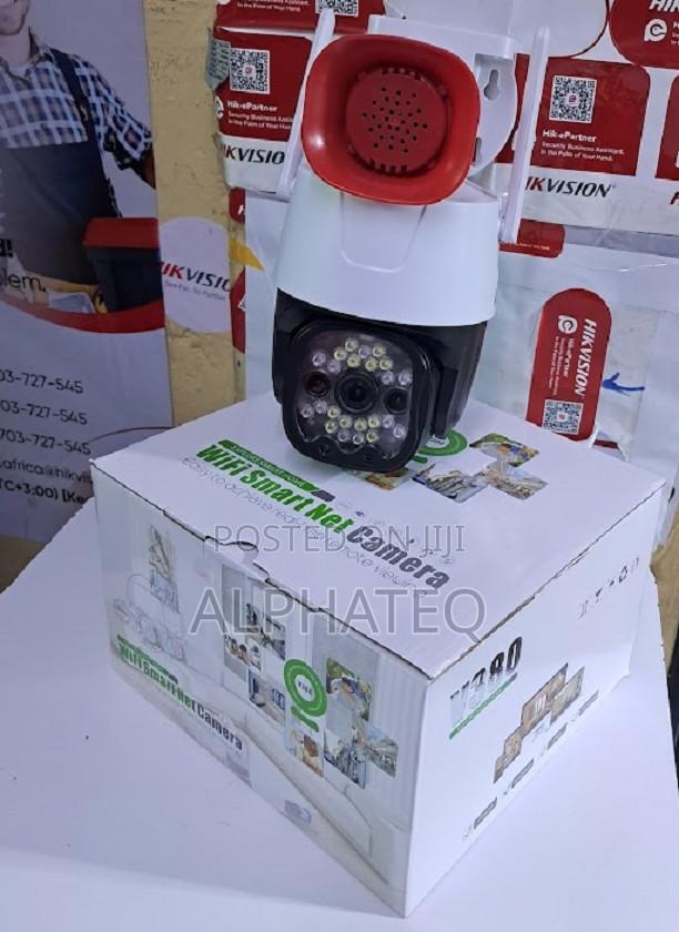 4G Simcard PTZ Rotating Siren Camera Loud Siren Speaker - main view