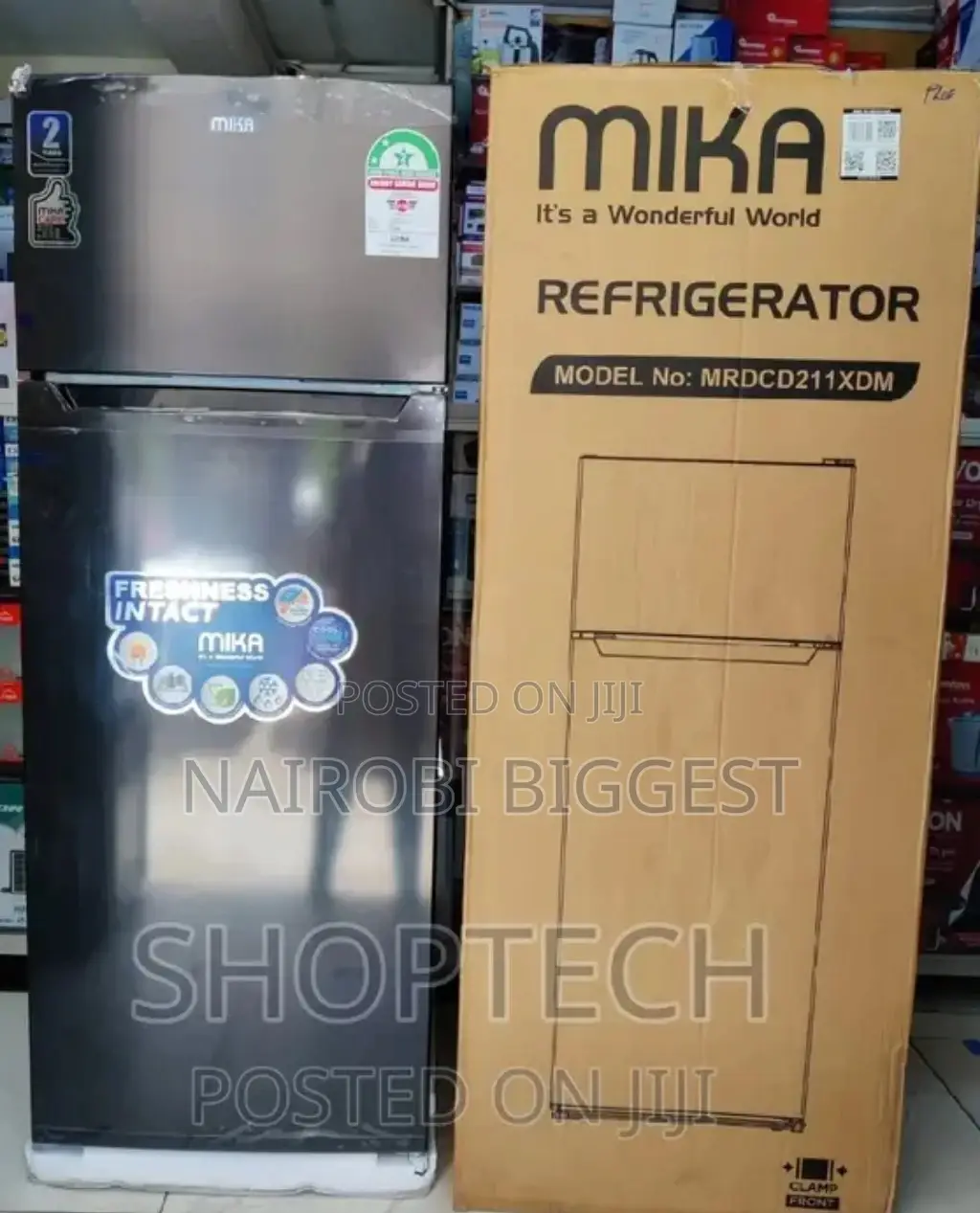 Mika 211litres Double Door Fridge