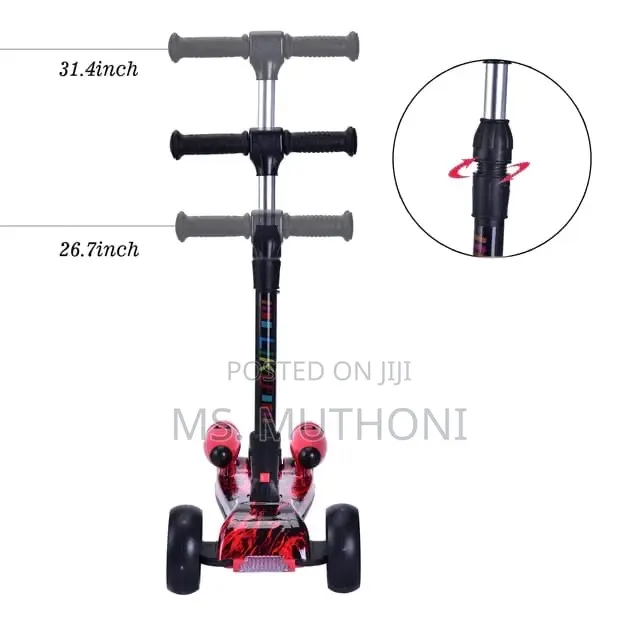 3 Wheel Kick Scooter for Kids With LED Spraying Jet Bluetoot