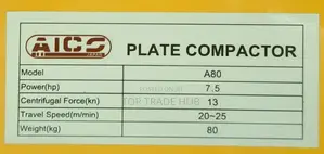 Reliable Aico Japan Plate Compactor 80kgs