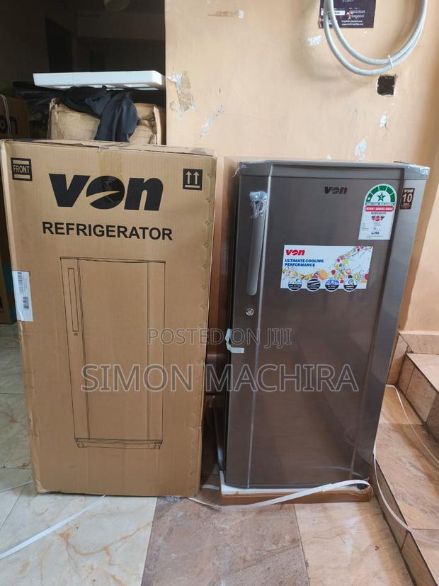 VON Single Door Fridge 185L - Silver - main view