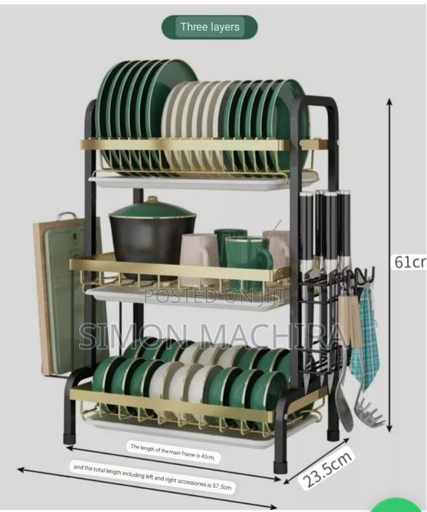 3 Tier High Quality Heavy Duty Dish Rack - main view