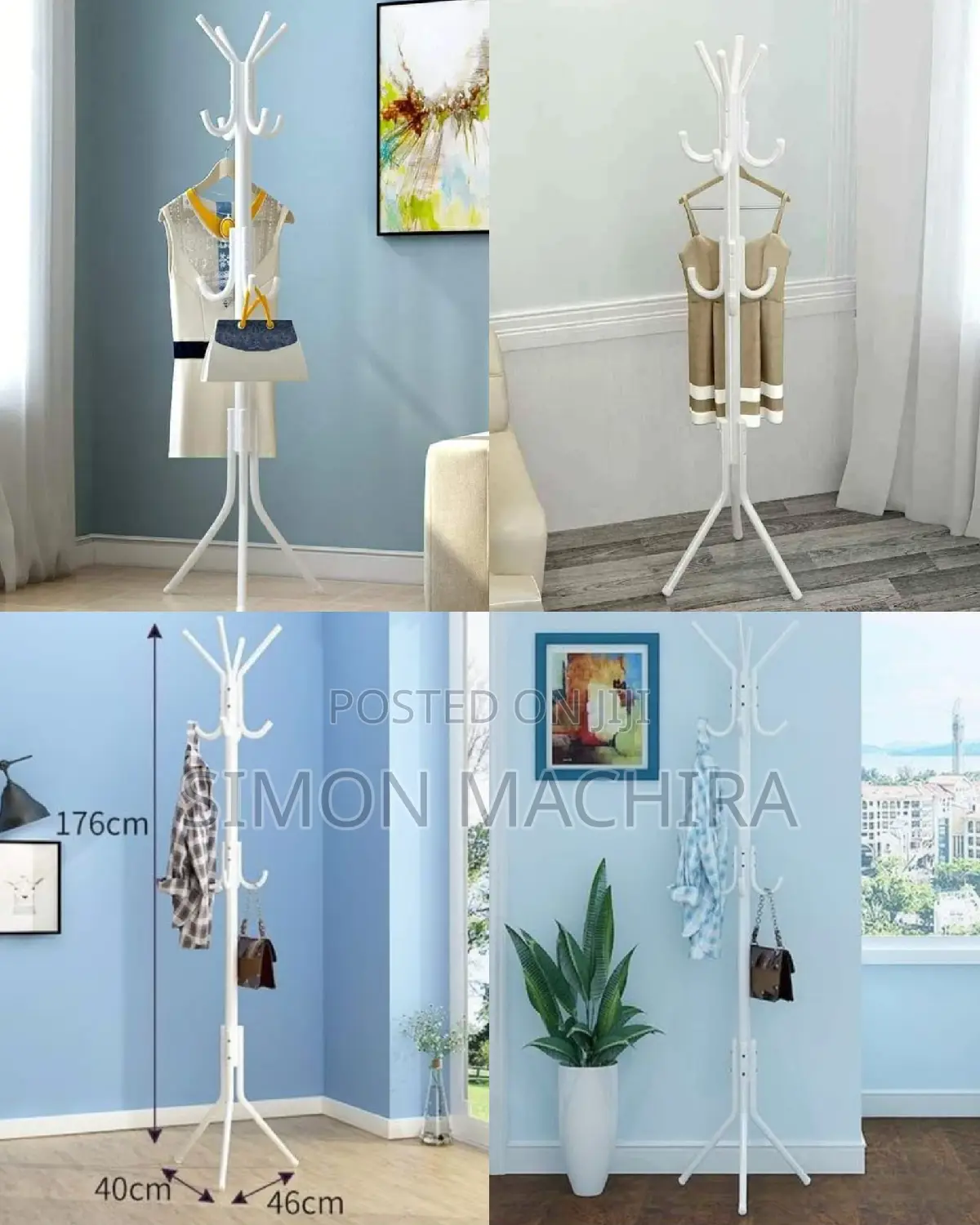High Metallic Coat or Bags Hanger Stand