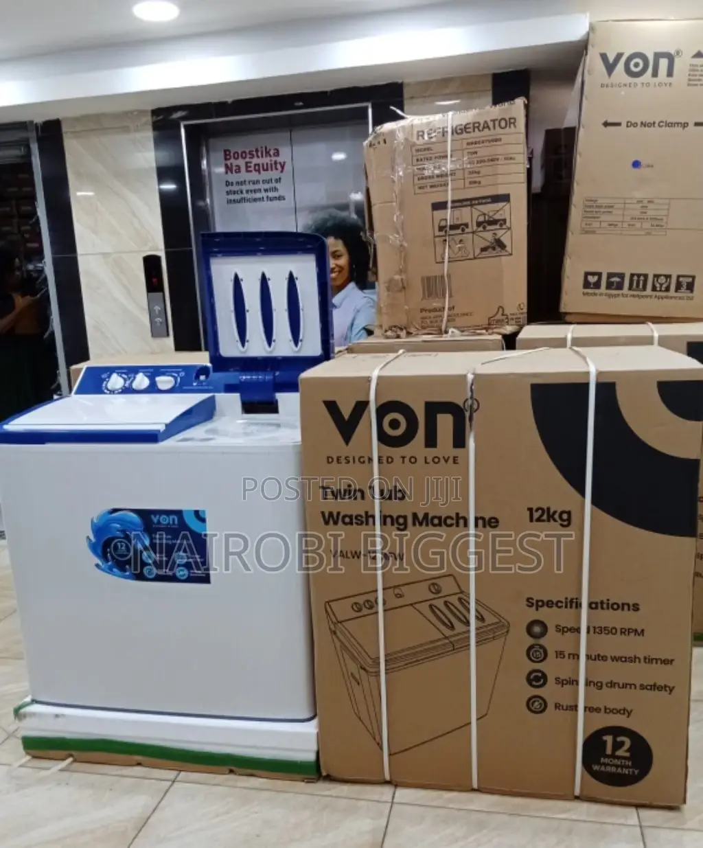 Von 12kgs Wash/Spin Washing Machine
