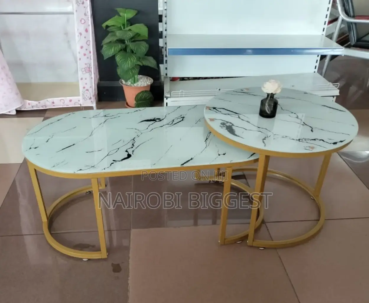 Glass Effect Marble Coffee Table