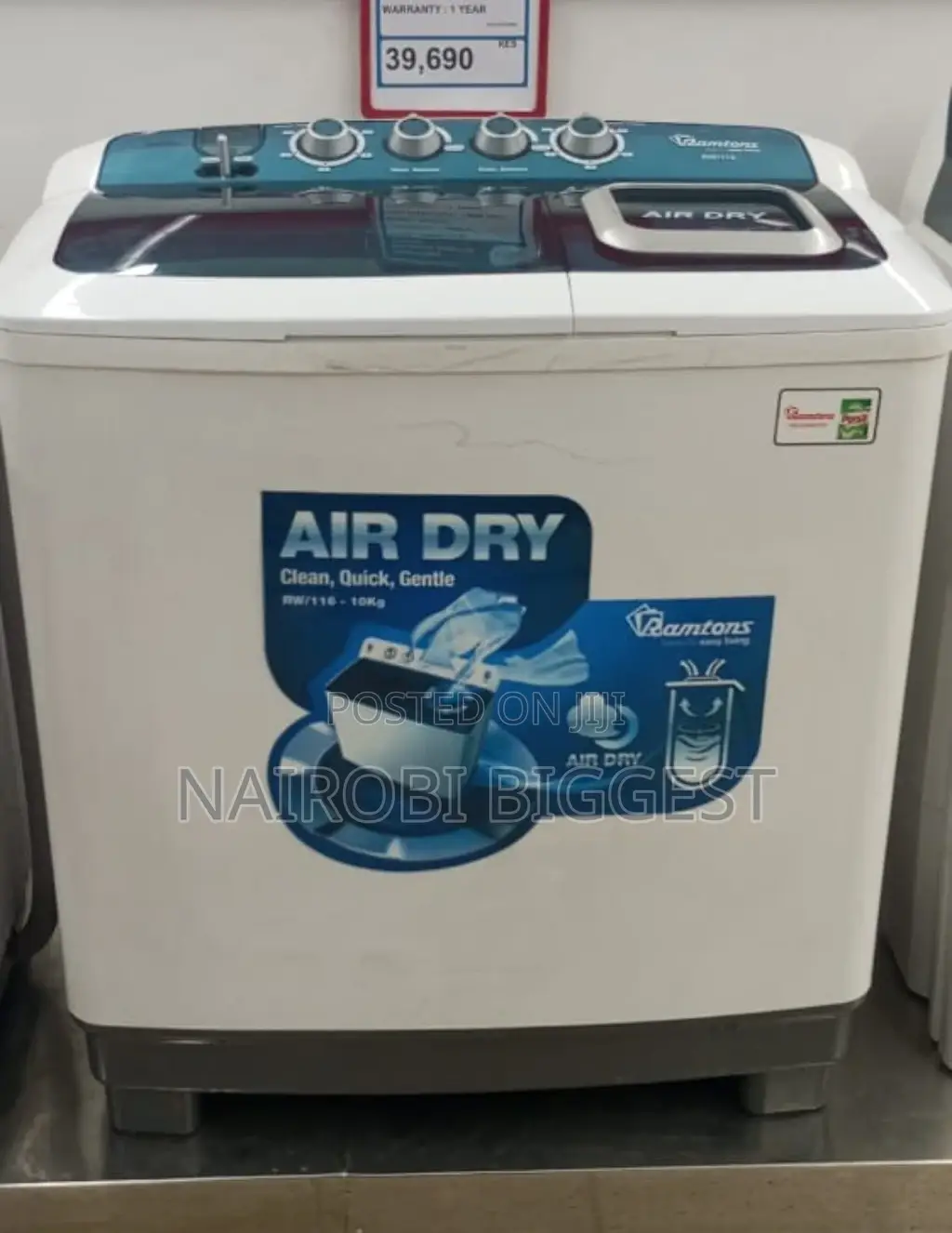 Ramtons10kgs Wash/Spin Washing Machine