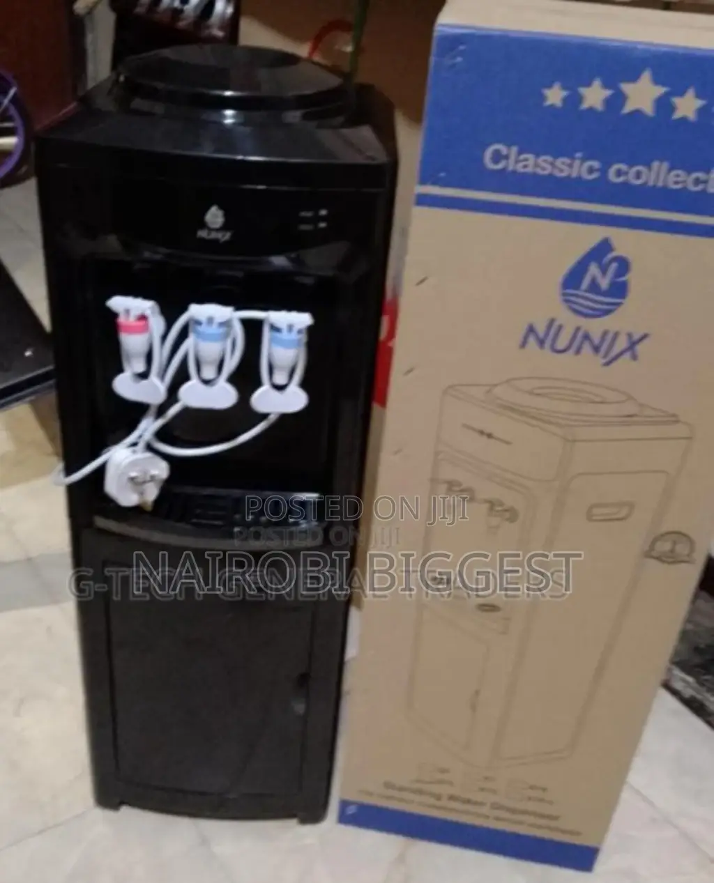 Nunix 2 Tap Hot, Cold And Warm Water Dispenser Black