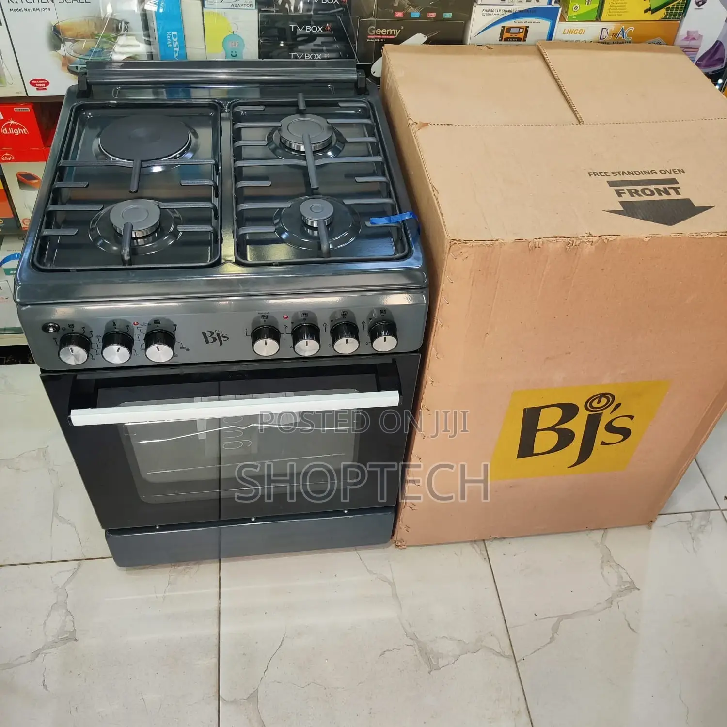 Bj's 60X60 3G + 1E Cooker Silver Standing Cooker