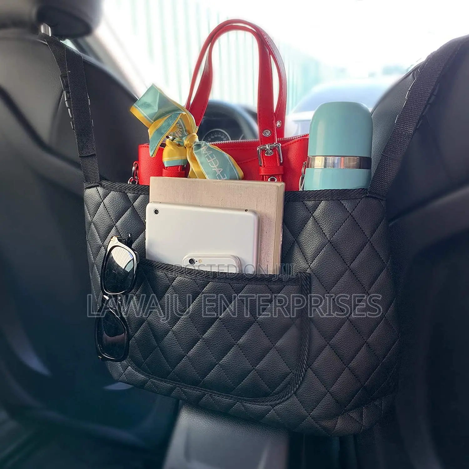 Pu Leather Car in Between Seat Organizer