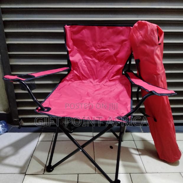 Foldable Camping Chairs Red in Color - main view